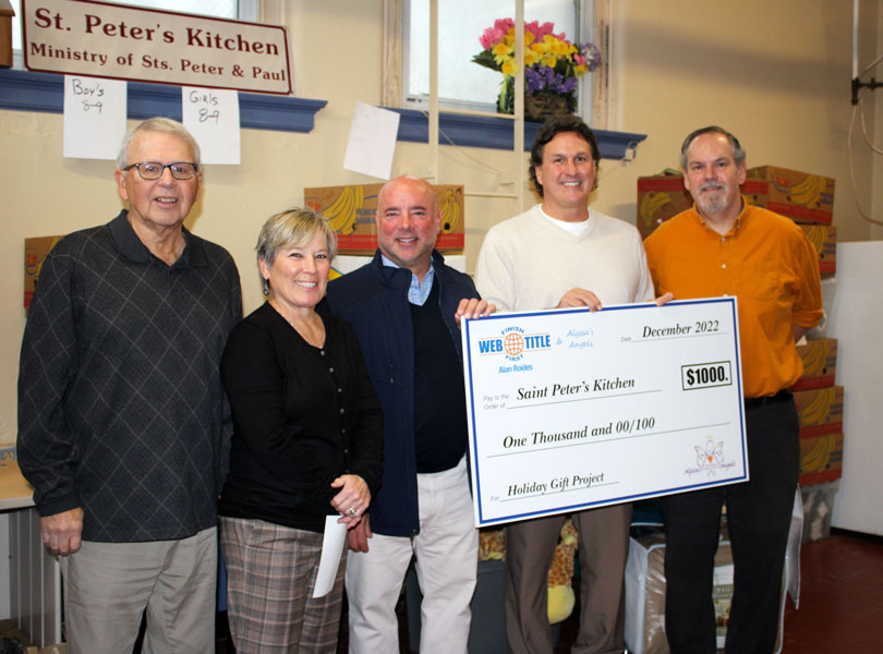 Alyssa's Angels Check Presention to Saint Peter's Kitchen